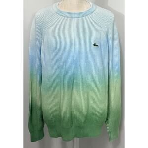 Lacoste Live Unisex Crew Neck Ribbed Organic Cotton Sweater Ombre Size Large L